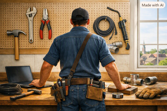 Picture of a tradesman in a workspace to represent excellence through craftsmanship.